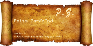 Peits Zaránd névjegykártya